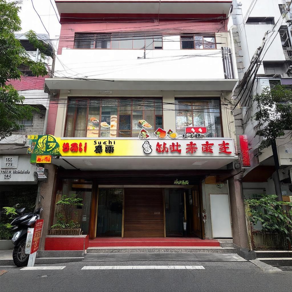 Toàn cảnh mặt tiền nhà hàng Sushi Hokkaido Sachi 172 Nguyễn Đình Chiểu Quận 3