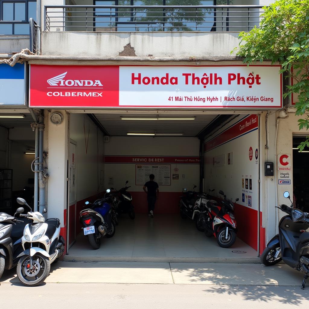 Trung tâm dịch vụ Honda Thành Phát tại 41 Mai Thị Hồng Hạnh Rạch Giá Kiên Giang, địa chỉ sửa xe uy tín