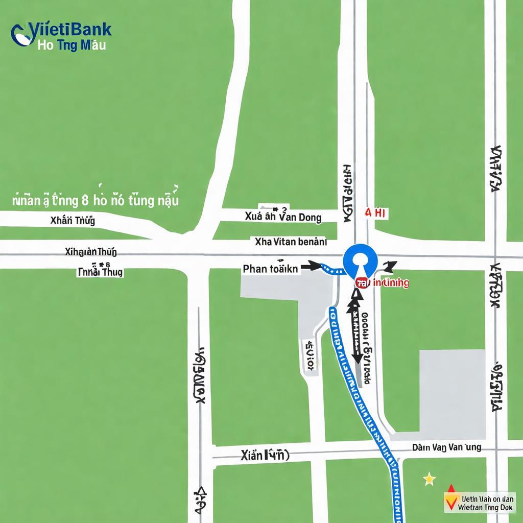 Sơ đồ chỉ dẫn đường đi đến chi nhánh VietinBank Hồ Tùng Mậu số 8 Hồ Tùng Mậu