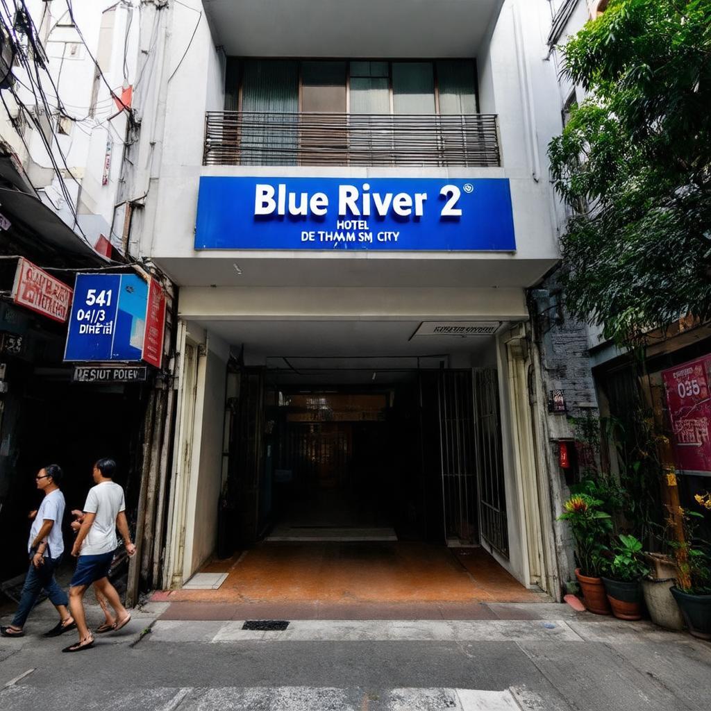 Mặt tiền Blue River 2 Hotel 54/13 Đề Thám Quận 1 nơi du khách đến lưu trú và khám phá Sài Gòn