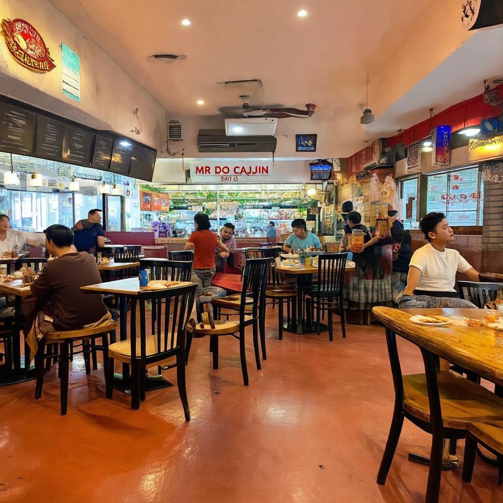 Một góc không gian ăn uống thoải mái, nhiều năng lượng tại Mr. Đô Cajun Seafood Quận 1