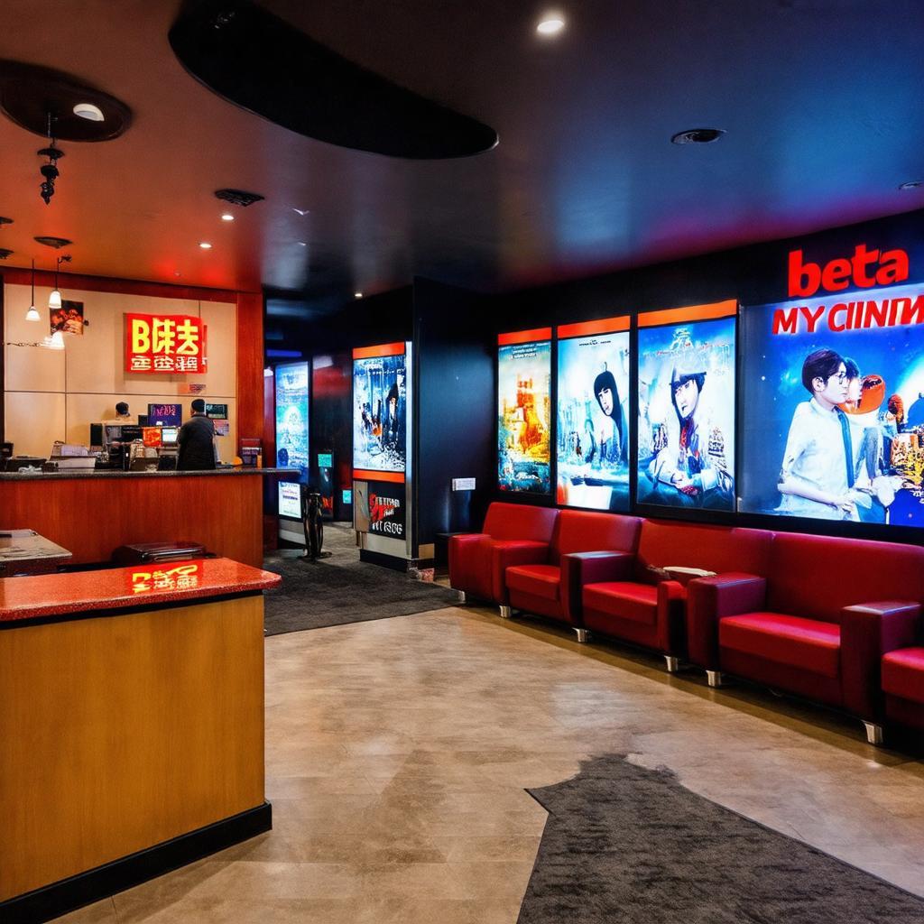 Không gian sảnh chờ Beta Cinemas Mỹ Đình tầng hầm B1 Từ Liêm Hà Nội trẻ trung hiện đại