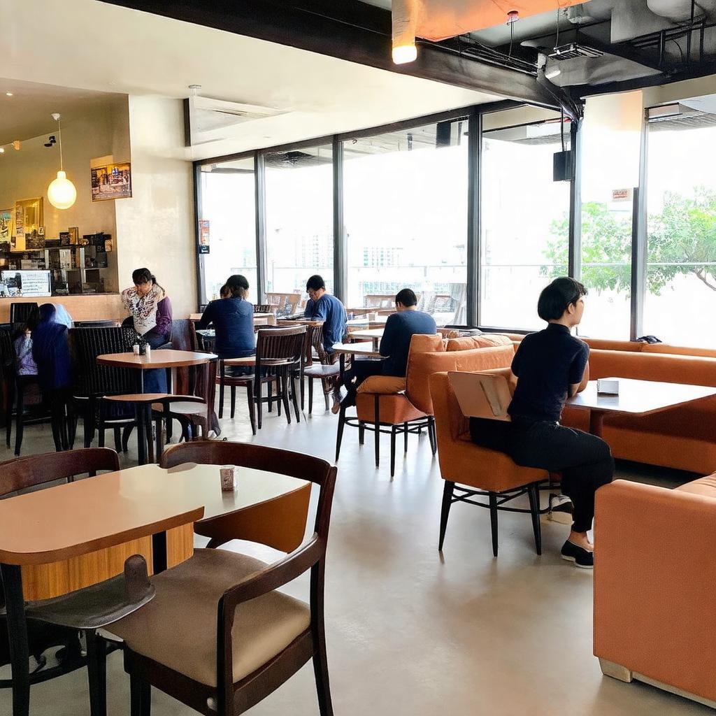 khong gian thoang dang quan cafe the coffee house le van sy phu hop lam viec gap mat