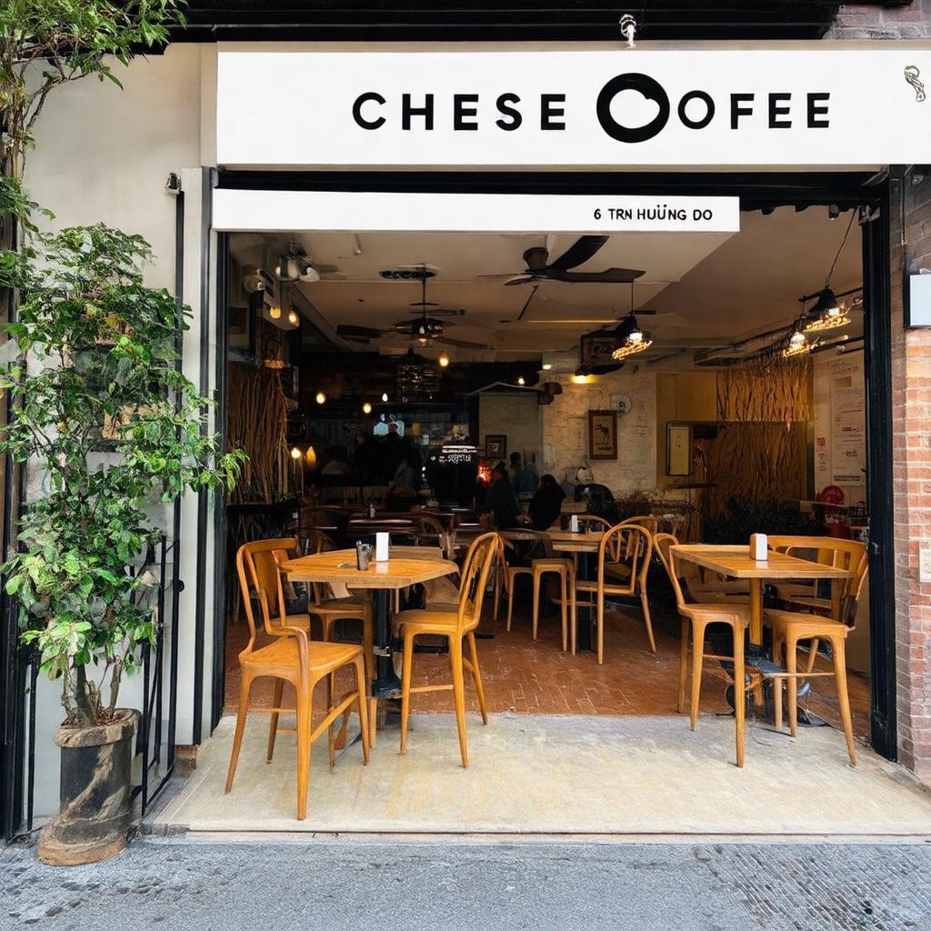 Không gian nội thất và ngoại thất Quán cà phê Cheese Coffee 6B Trần Hưng Đạo quận 1