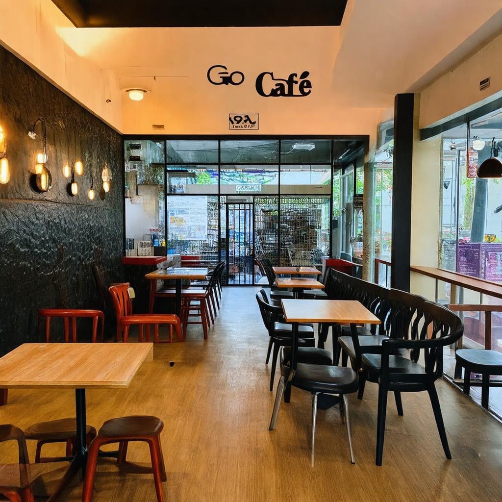 Không gian bên trong Go Café 319 Lý Thường Kiệt Quận 11 thoáng đãng phù hợp nhiều mục đích
