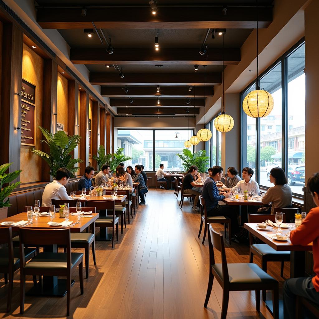 Không gian rộng rãi, hiện đại và ấm cúng tại Nhà hàng Dong Phuong Quận 12