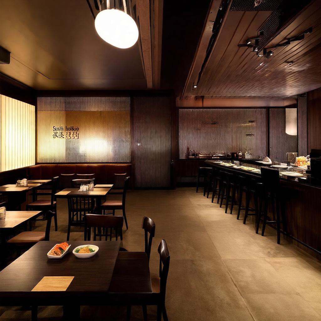 Khong gian noi that sang trong va am cung tai nha hang Sushi Hokkaido