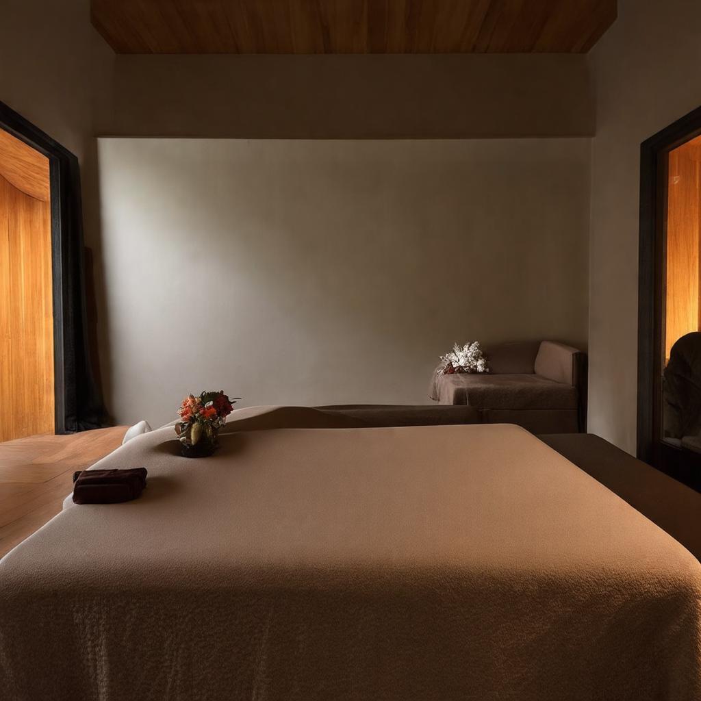 Không gian phòng massage Nuru ấm cúng, sạch sẽ, tạo cảm giác thư giãn