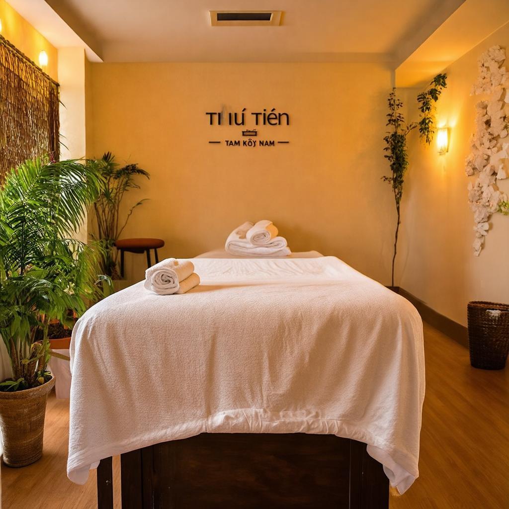 Không gian thư giãn bên trong phòng Massage Tam Kỳ Thủy Tiên ấm cúng, chuyên nghiệp
