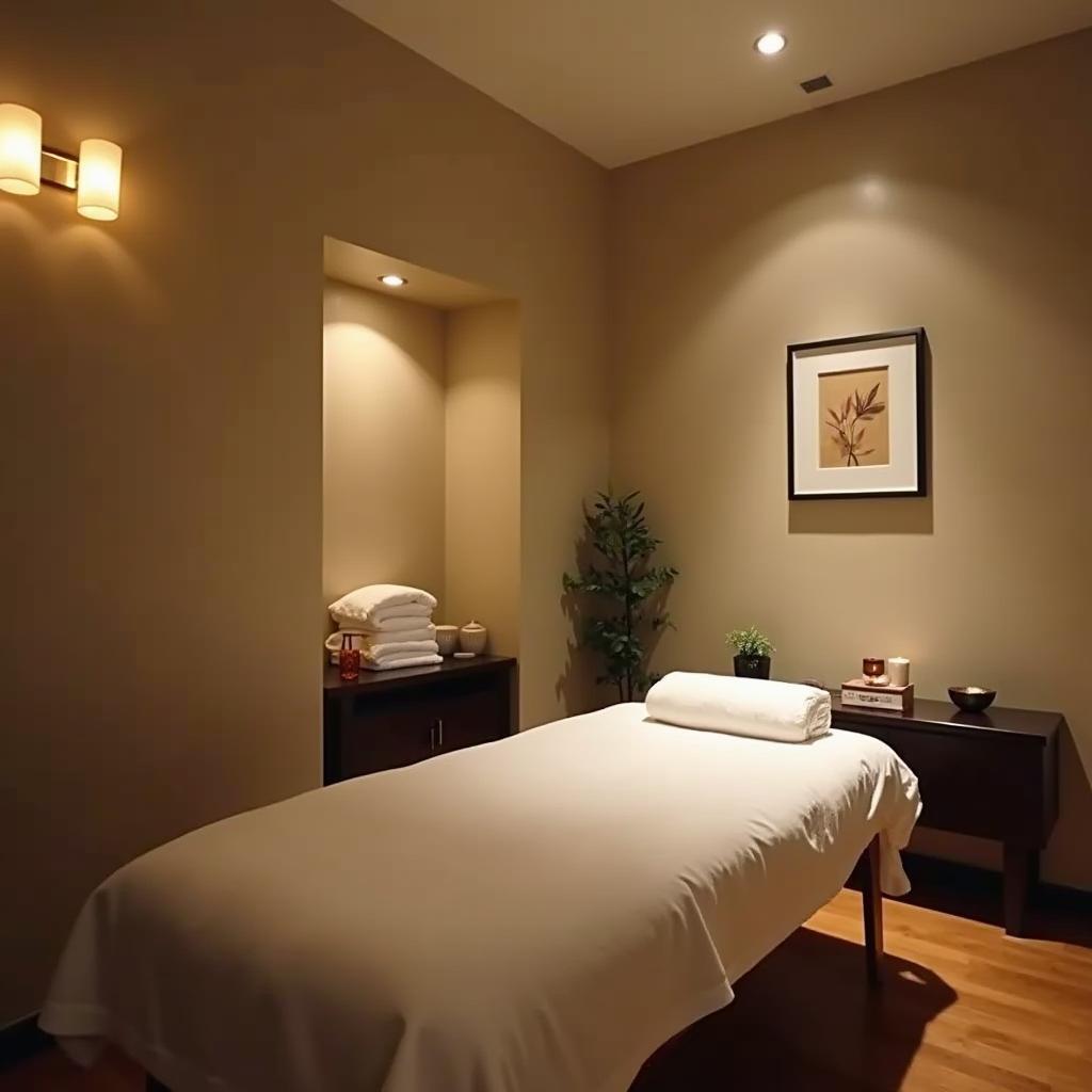 Khong gian phong massage yen tinh, sach se tai Massage Khoe 128 Dao Duy Anh.