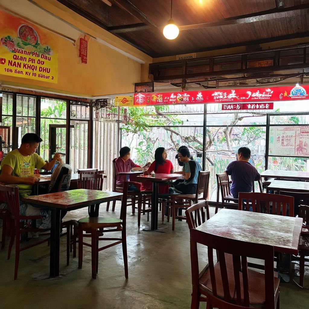 Không gian bên trong Quán Phở Dậu Nam Kỳ Khởi Nghĩa mộc mạc