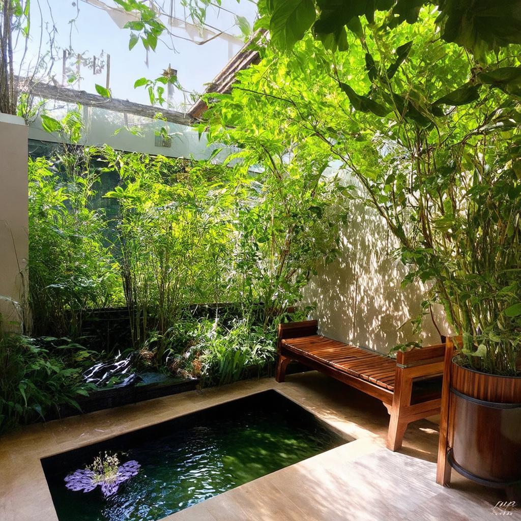 Góc sân vườn xanh mát, yên bình tại Quán cà phê Country Houses Phan Văn Trị Gò Vấp