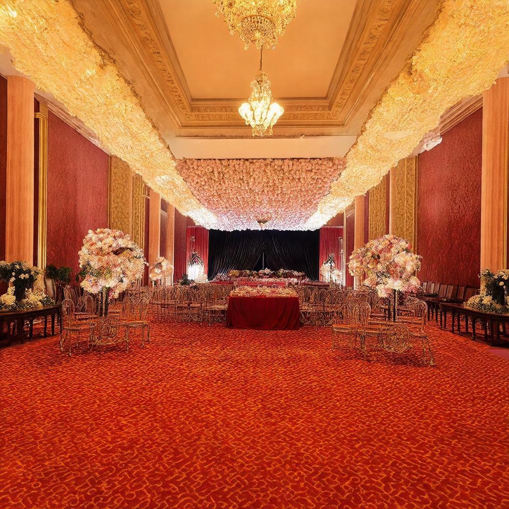 Không gian sảnh tiệc lớn và sang trọng bên trong Trống Đồng Palace Cảnh Hồ, sẵn sàng cho sự kiện