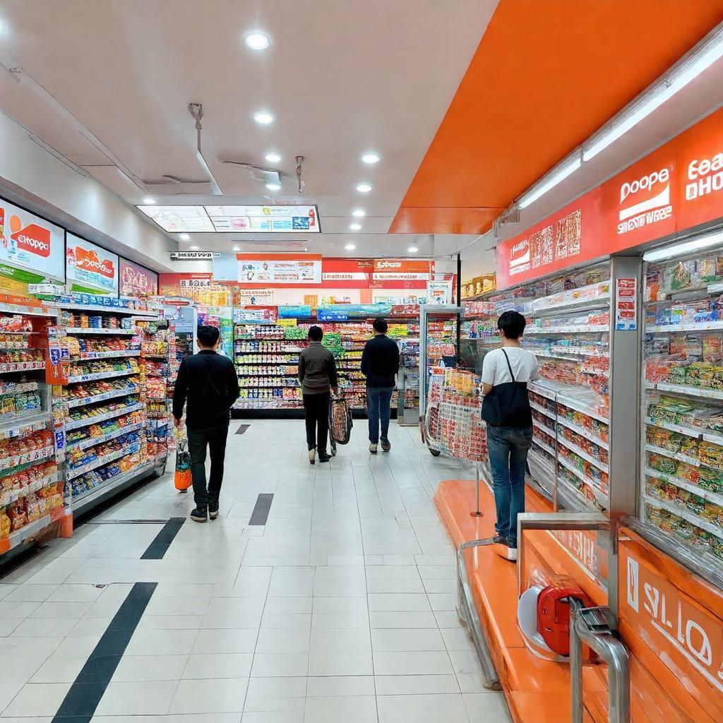 Không gian bên trong điểm giao dịch Shopee Express tại 67 Lê Lợi, Bến Nghé, Quận 1 khi khách đông hoặc vắng