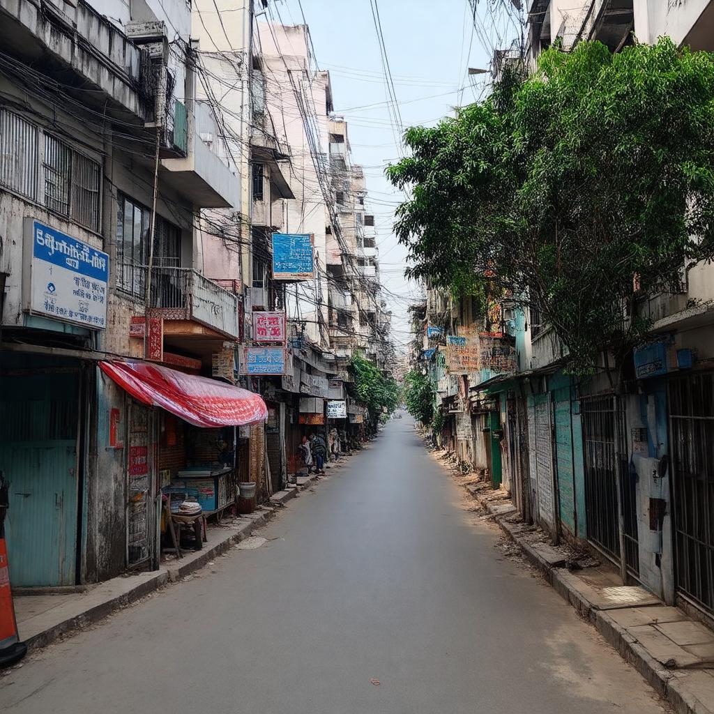 Khung canh pho Doi Can, Ba Dinh, Ha Noi cho thay khong gian song voi nha cua va tien ich