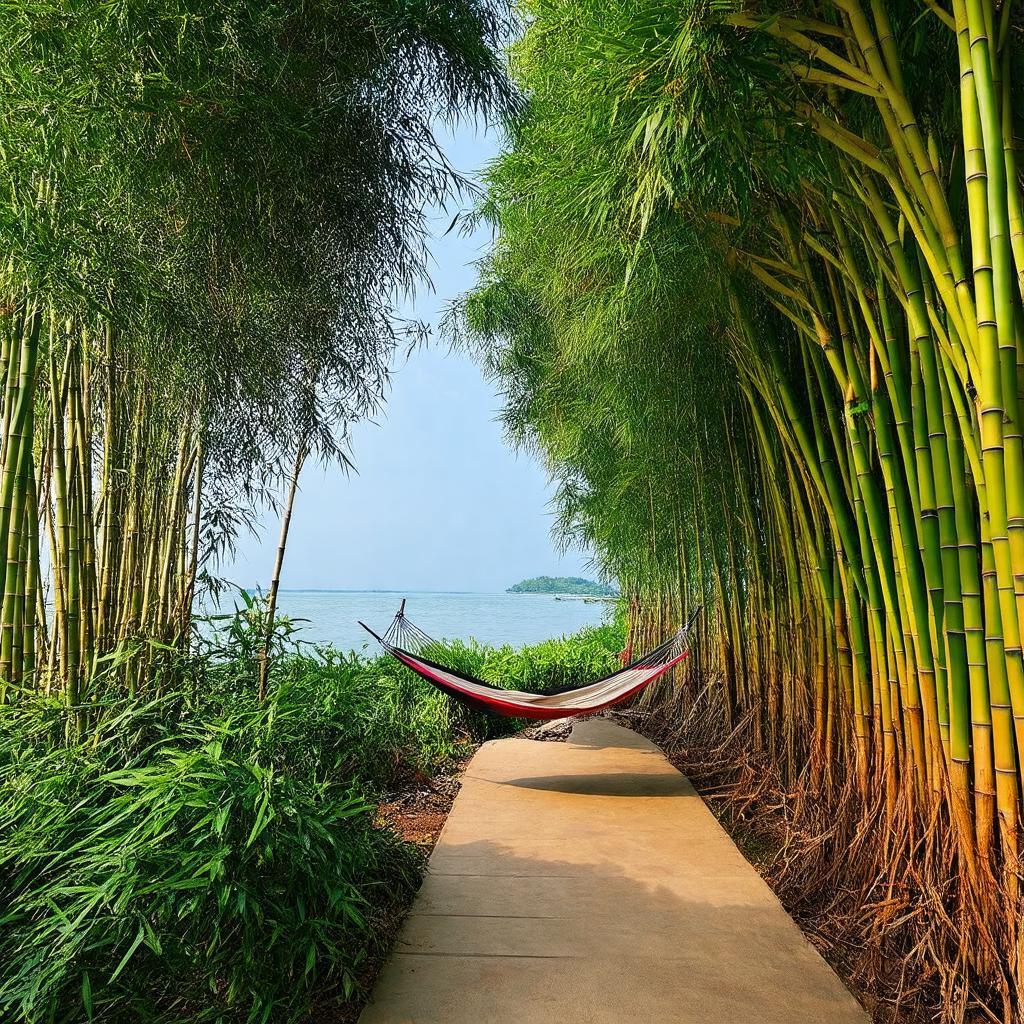 Không gian xanh mát và yên bình tại Green Bamboo Lodge Đồng Nai