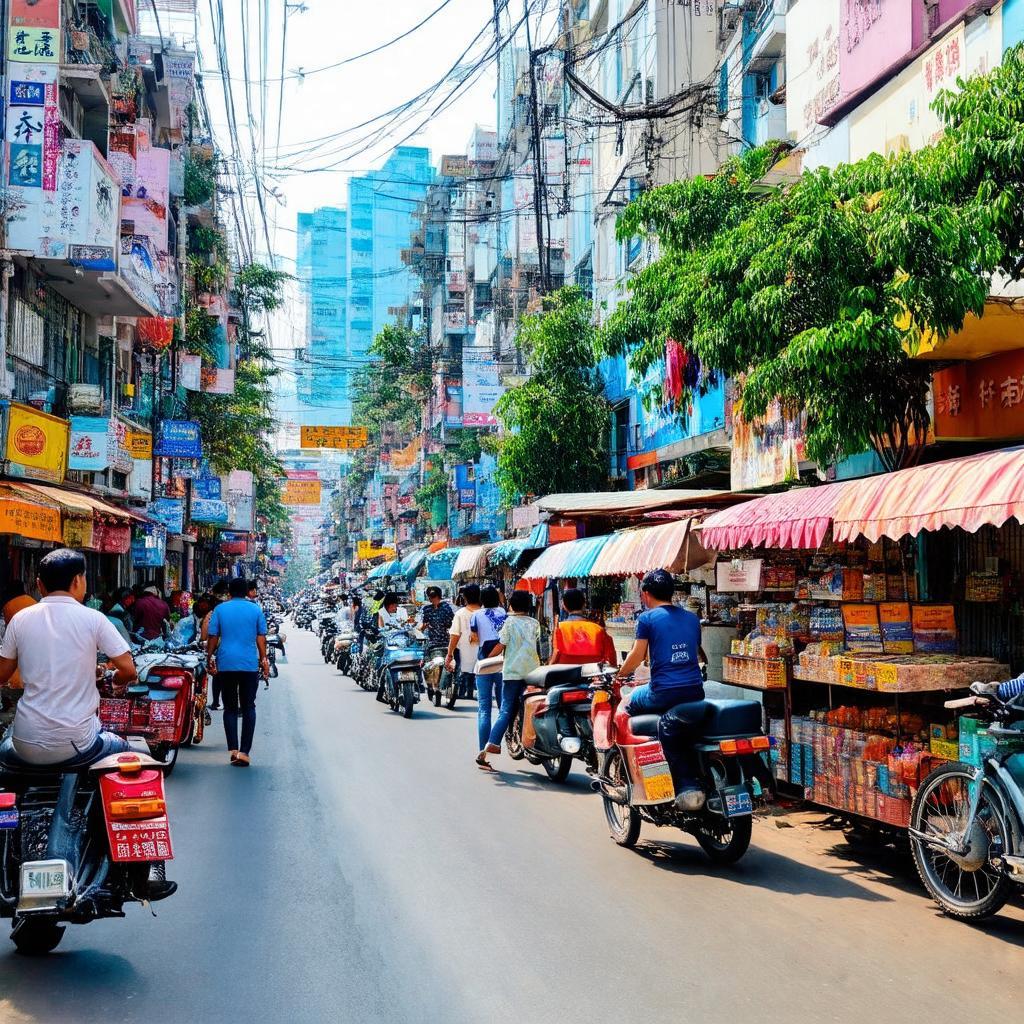 Khong khi nhon nhip va sinh hoat hang ngay tren duong Van Cao Da Nang
