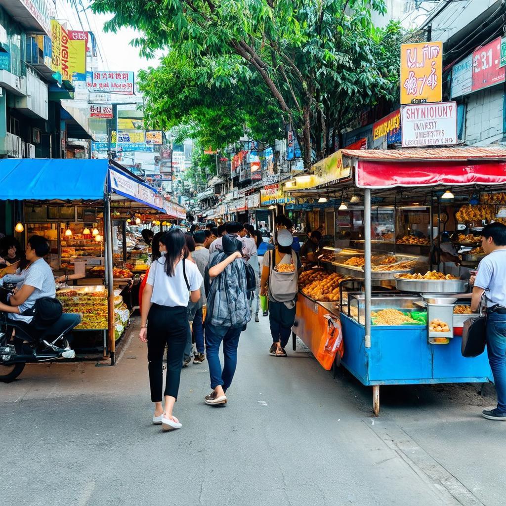 Khu vực ăn uống sầm uất phục vụ sinh viên gần Đại học Công nghiệp TP.HCM (IUH), Gò Vấp