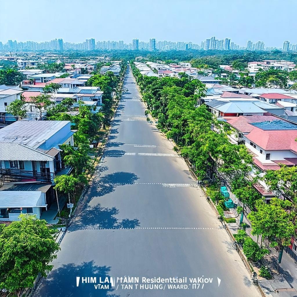 Toàn cảnh khu dân cư Him Lam Tân Hưng Quận 7 với cây xanh và đường nội bộ
