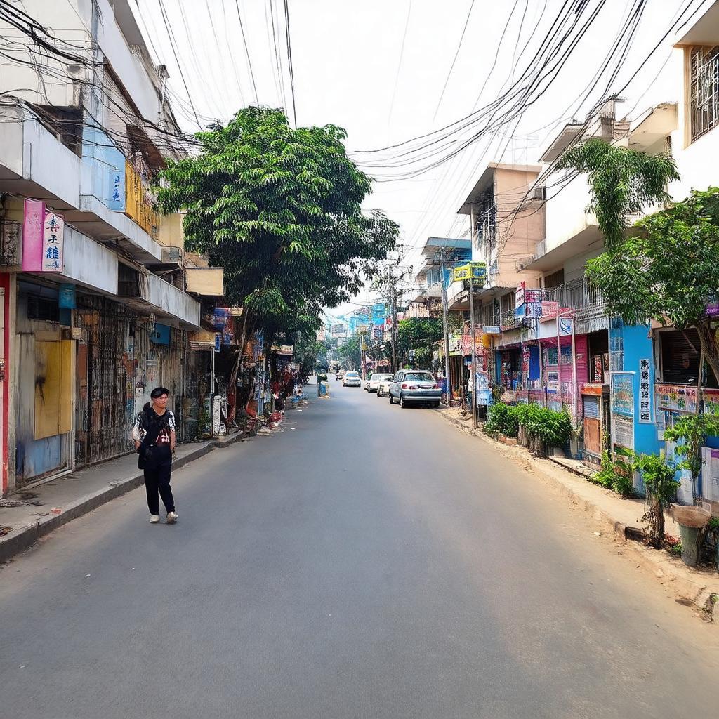 Cảnh quan khu dân cư Trung Sơn sầm uất gần ngã tư Phạm Hùng Nguyễn Văn Linh