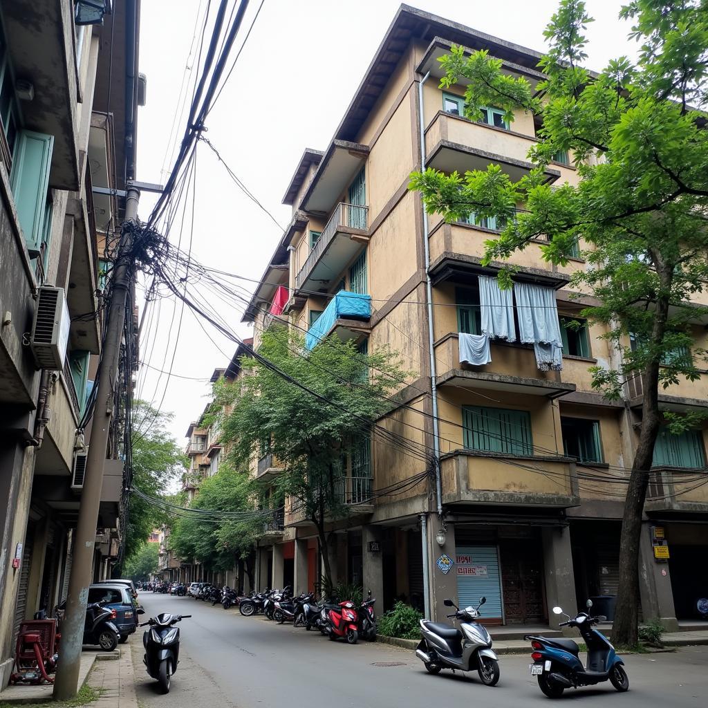 Hinh anh tong quan khu tap the 918 phuc dong long bien ha noi moi nhat