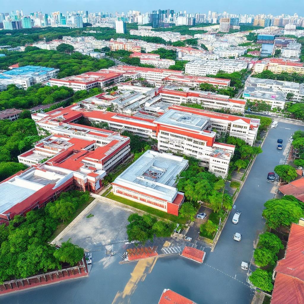 Khu vực xung quanh Trường THPT Chuyên ĐH Vinh và Đại học Vinh trên đường Lê Duẩn TP Vinh