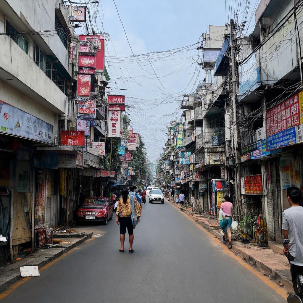 Toàn cảnh khu vực đường Kim Mã gần Khu đoàn Ngoại giao Vạn Phúc Ba Đình