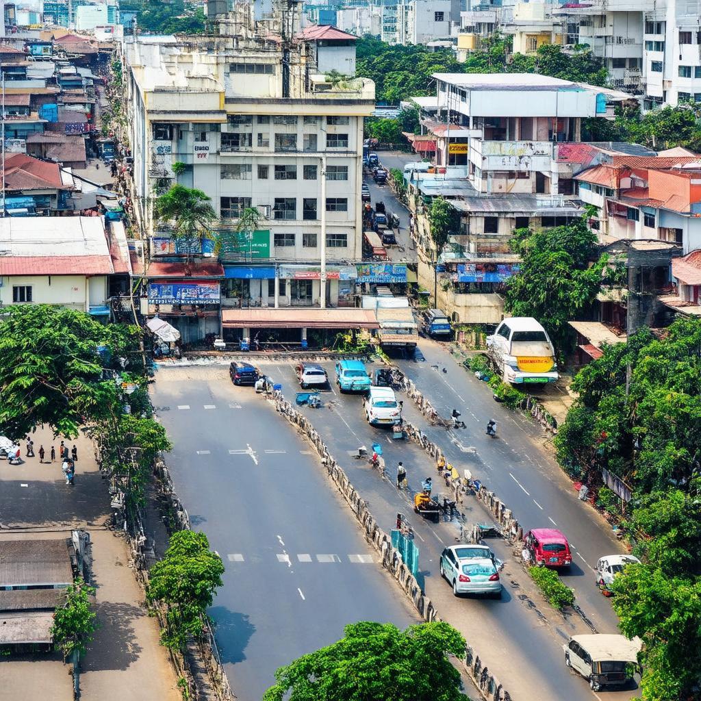 Toàn cảnh khu vực quanh UBND phường Bình Trị Đông, Bình Tân sầm uất với nhà cửa và đường phố