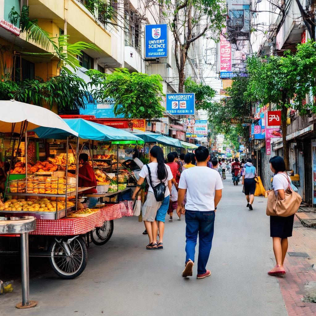 Khu vực ăn uống sầm uất gần trường ĐH Khoa Học Tự Nhiên 227 Nguyễn Văn Cừ