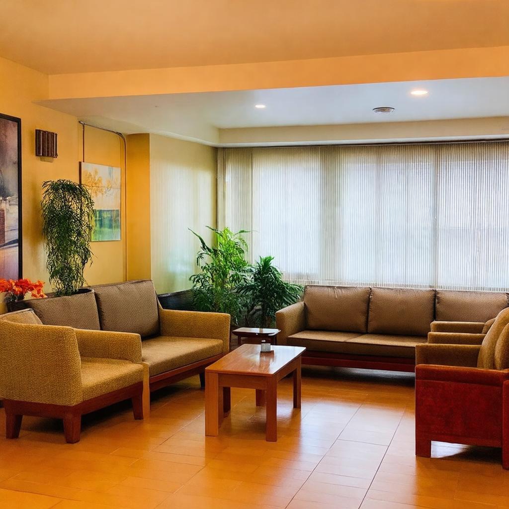 Không gian sảnh hoặc khu vực chung tại Moonstone Hotel Đà Lạt, nơi du khách có thể thư giãn.