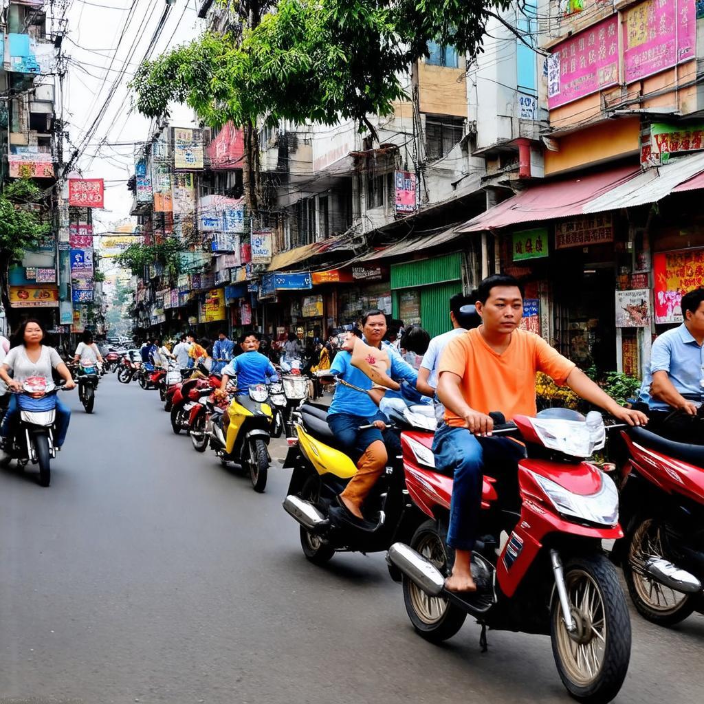 Khung cảnh đường Tôn Đức Thắng nhộn nhịp gần Ngõ Thịnh Hào 1, quận Đống Đa