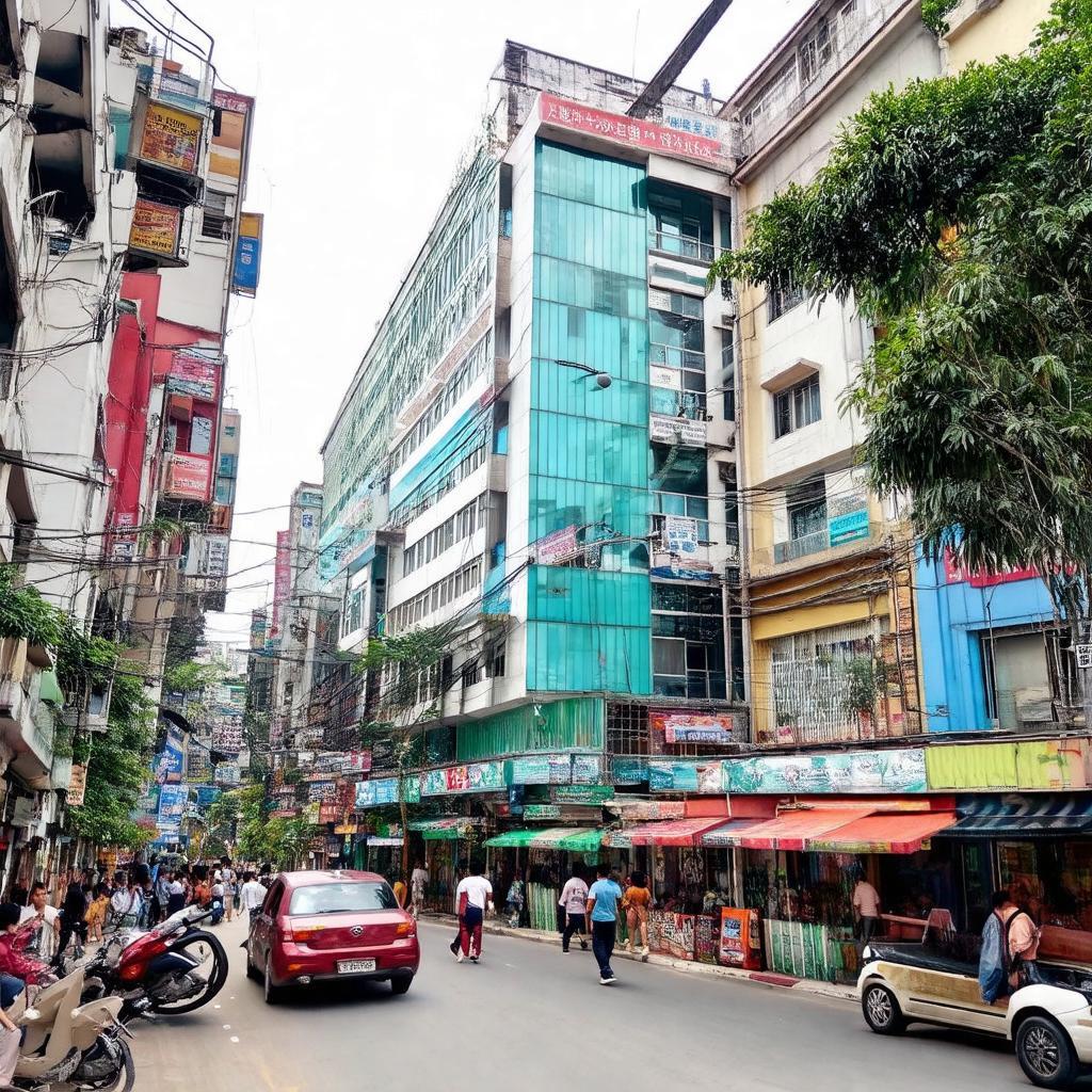 Khung canh duong pho soi dong Ly Chinh Thang quan 3 voi nhieu cua hang, nha hang gan An Phu Plaza