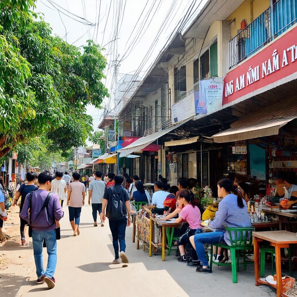 Canh quang khu vuc sinh hoat xung quanh nga nam dai hoc da lat