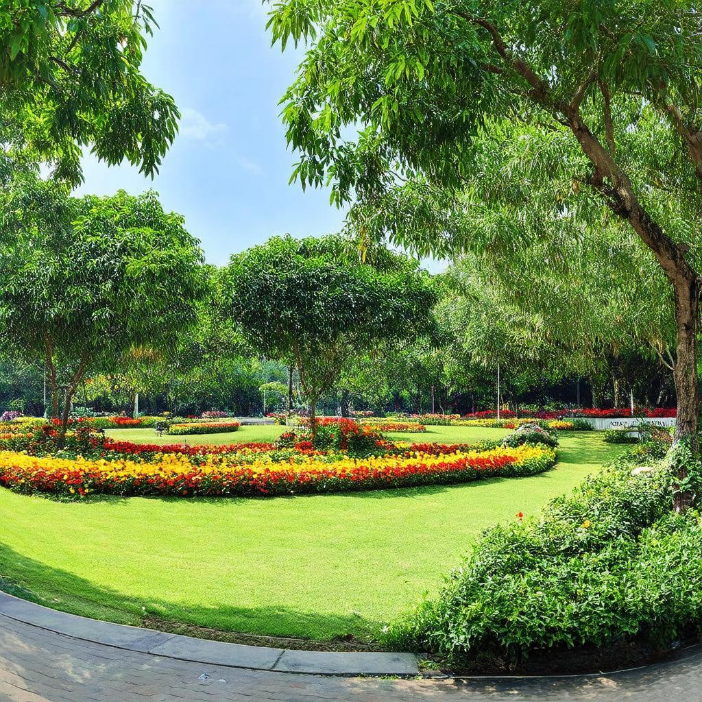 Toan canh khu vuon hoa tai TP Thanh Hoa khong gian xanh mat yen binh thu gian
