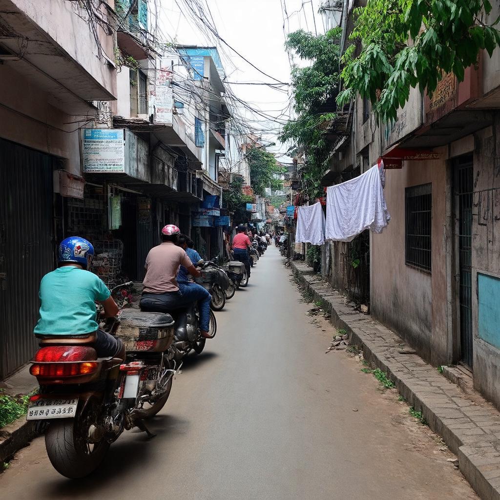 Hinh anh ben trong mot nhanh re cua Ngo 83 Ngoc Hoi, the hien doi song khu dan cu