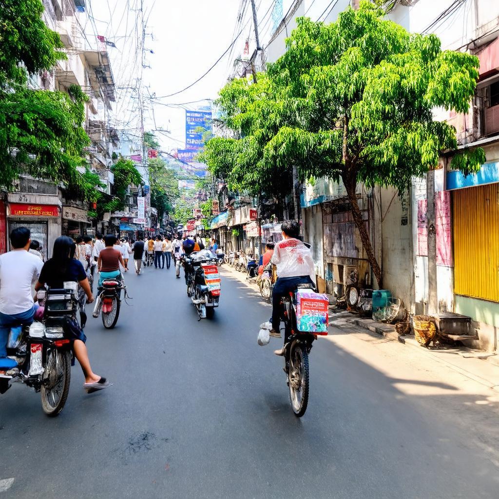 Khung cảnh một ngày nắng đẹp trên Phố Yên Thế Ba Đình, Hà Nội