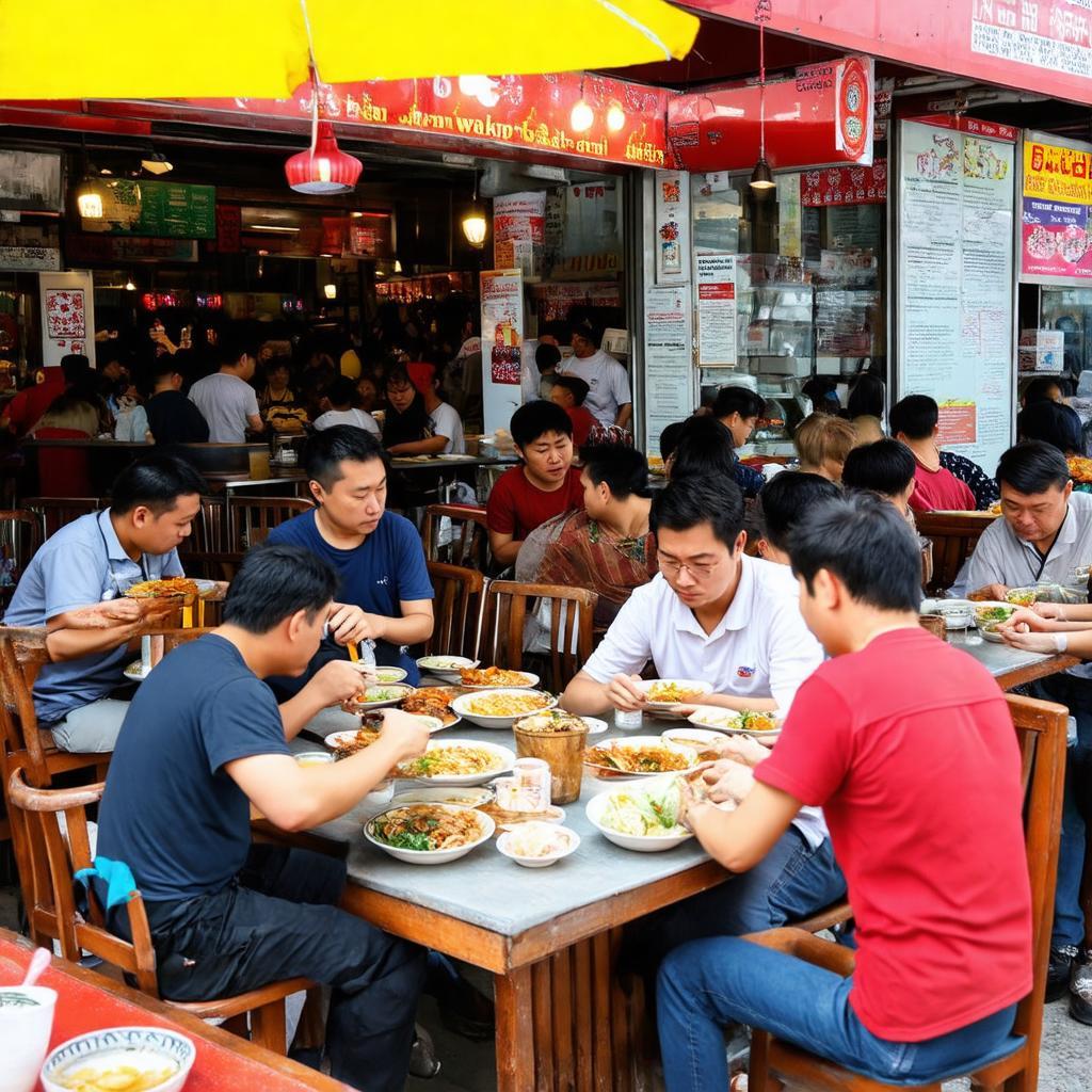 Khung cảnh nhộn nhịp bên trong Quán Cơm Kiểm Còi vào giờ ăn trưa cao điểm