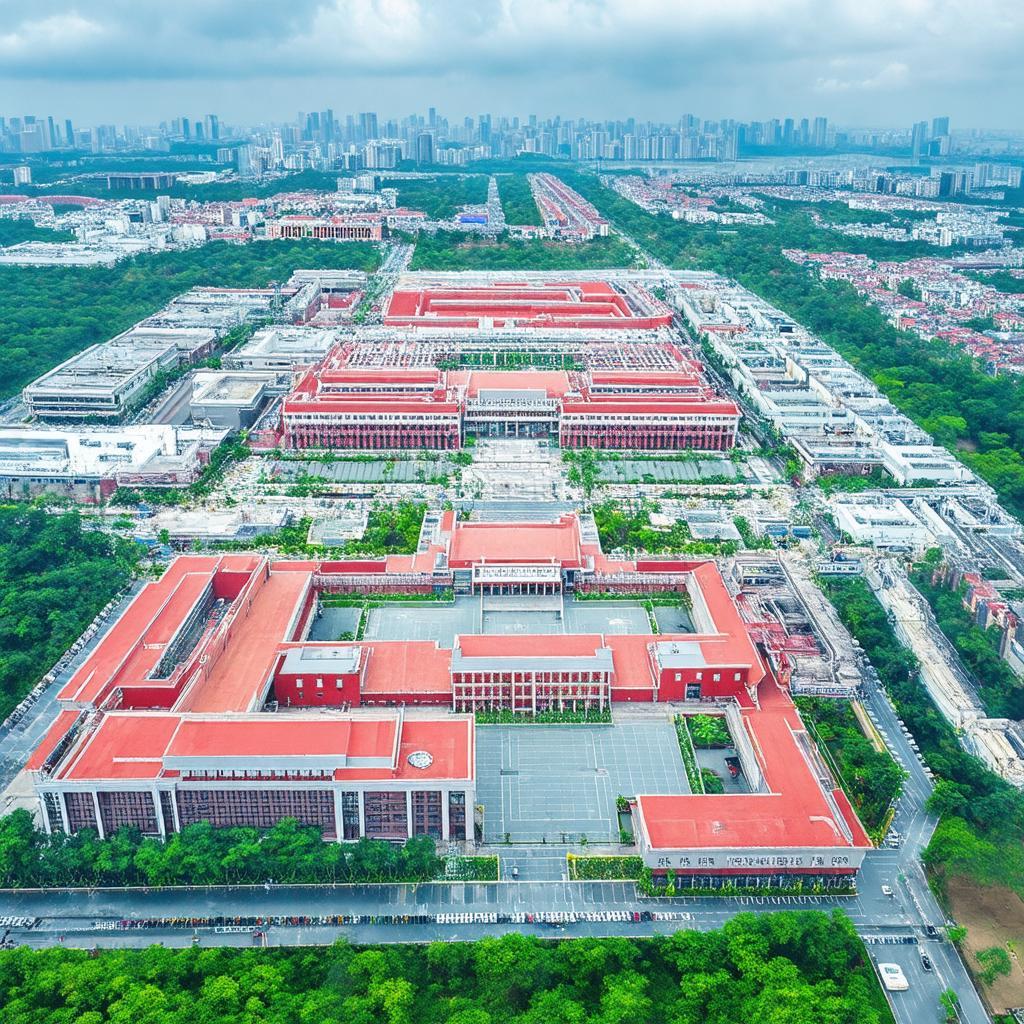 Tổng quan khuôn viên ĐH Phòng Cháy Chữa Cháy 243 Khuất Duy Tiến Thanh Xuân nhìn từ trên cao