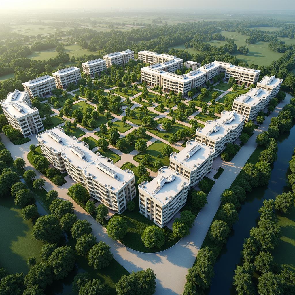 Hình ảnh tổng quan về khuôn viên Học viện Ngân Hàng cơ sở chính ở 12 Chùa Bộc Đống Đa