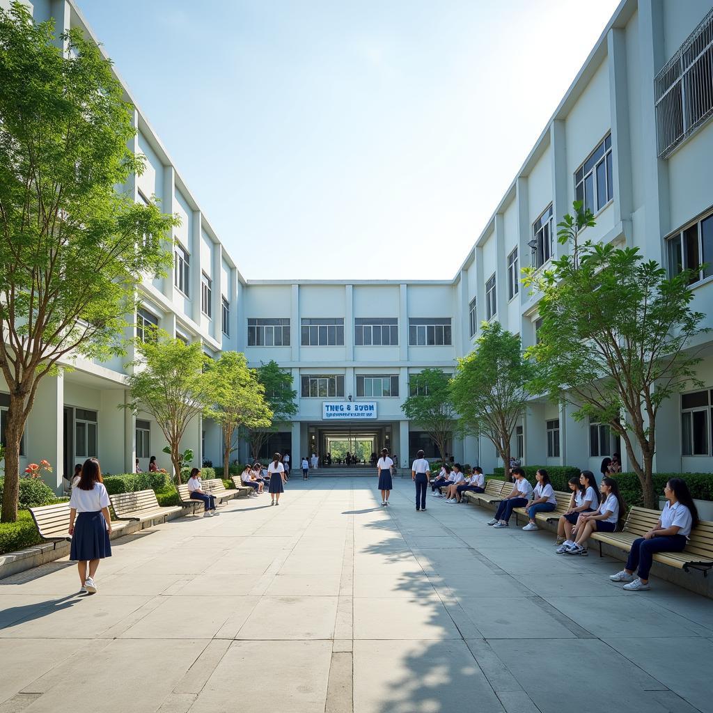 Khuôn viên Trường C3 Bất Bạt Ba Vì Hà Nội, trường trung học phổ thông vùng Ba Vì