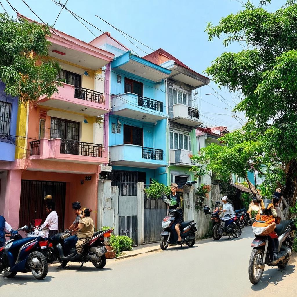 Kiến trúc nhà cửa đặc trưng trên Phố Chế Lan Viên phường Cổ Nhuế 2