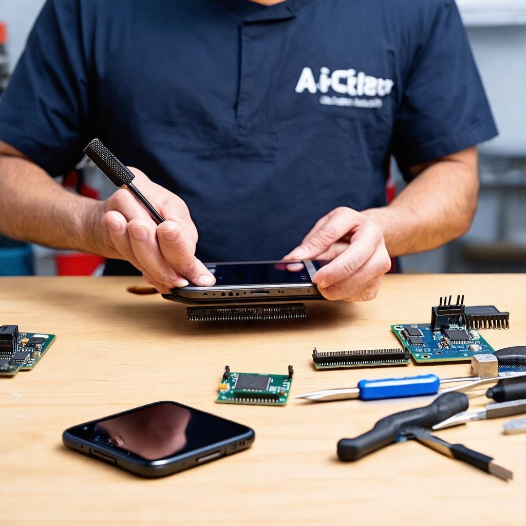 Kỹ thuật viên lành nghề sửa chữa điện thoại tại Nhật Huy Mobi 434 Vĩnh Viễn