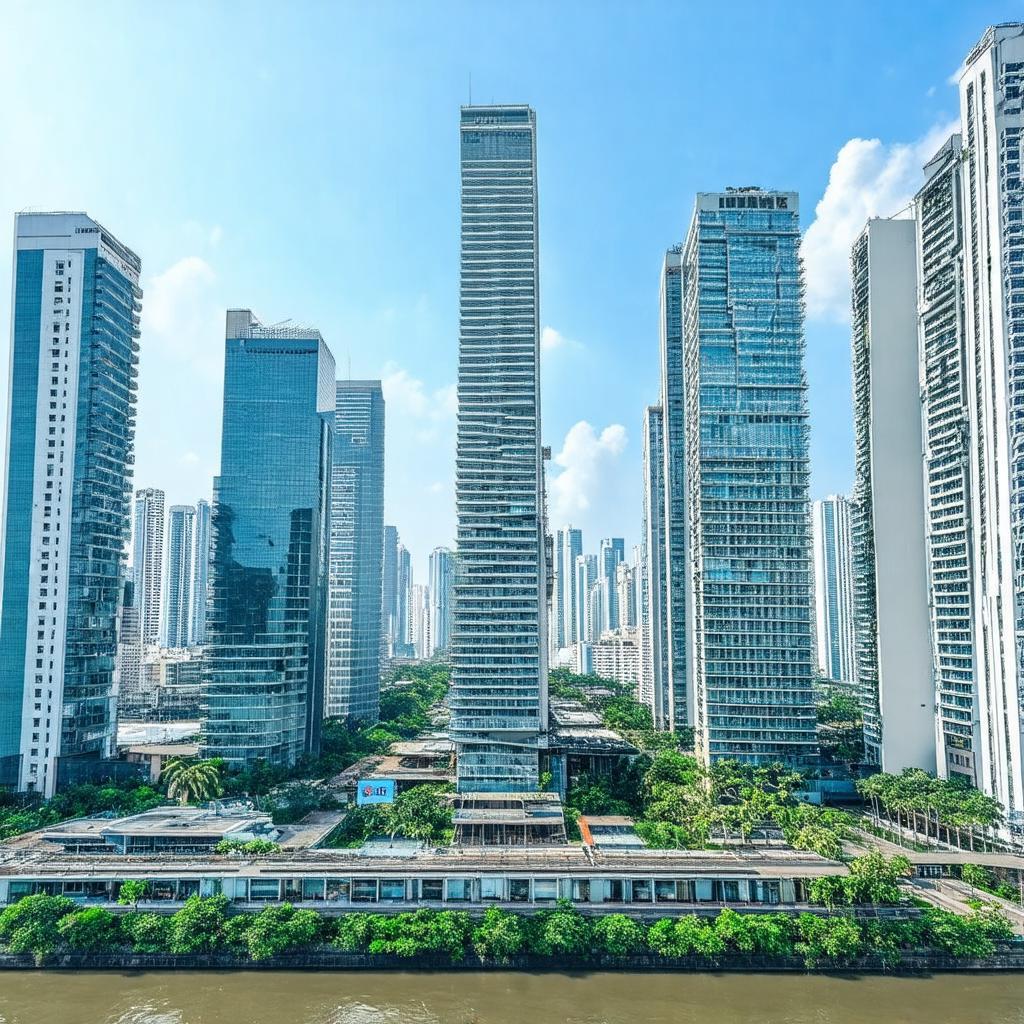Hình ảnh tòa Landmark 81 sừng sững giữa khu đô thị Vinhomes Central Park Bình Thạnh ven sông Sài Gòn