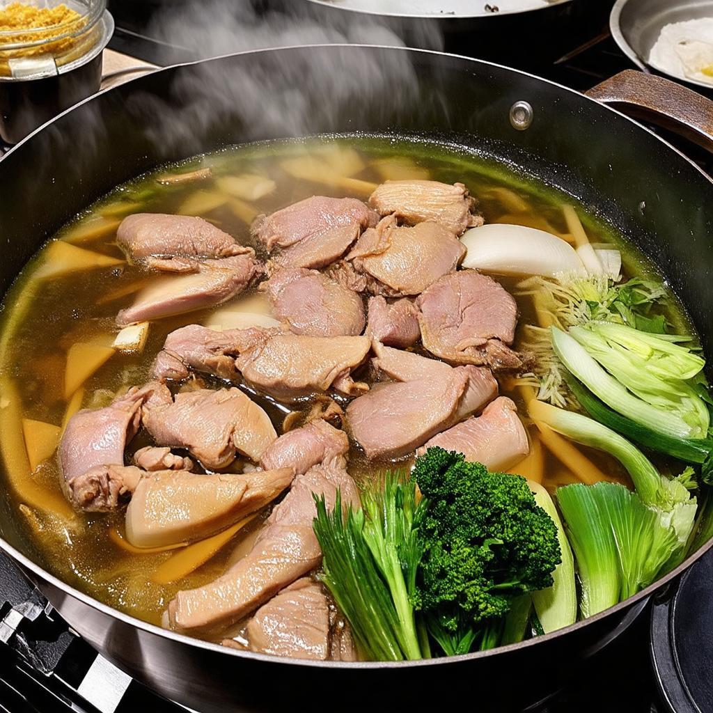 Hinh anh noi lau chim troi nong hoi voi nuoc dung ngot thanh va thit chim