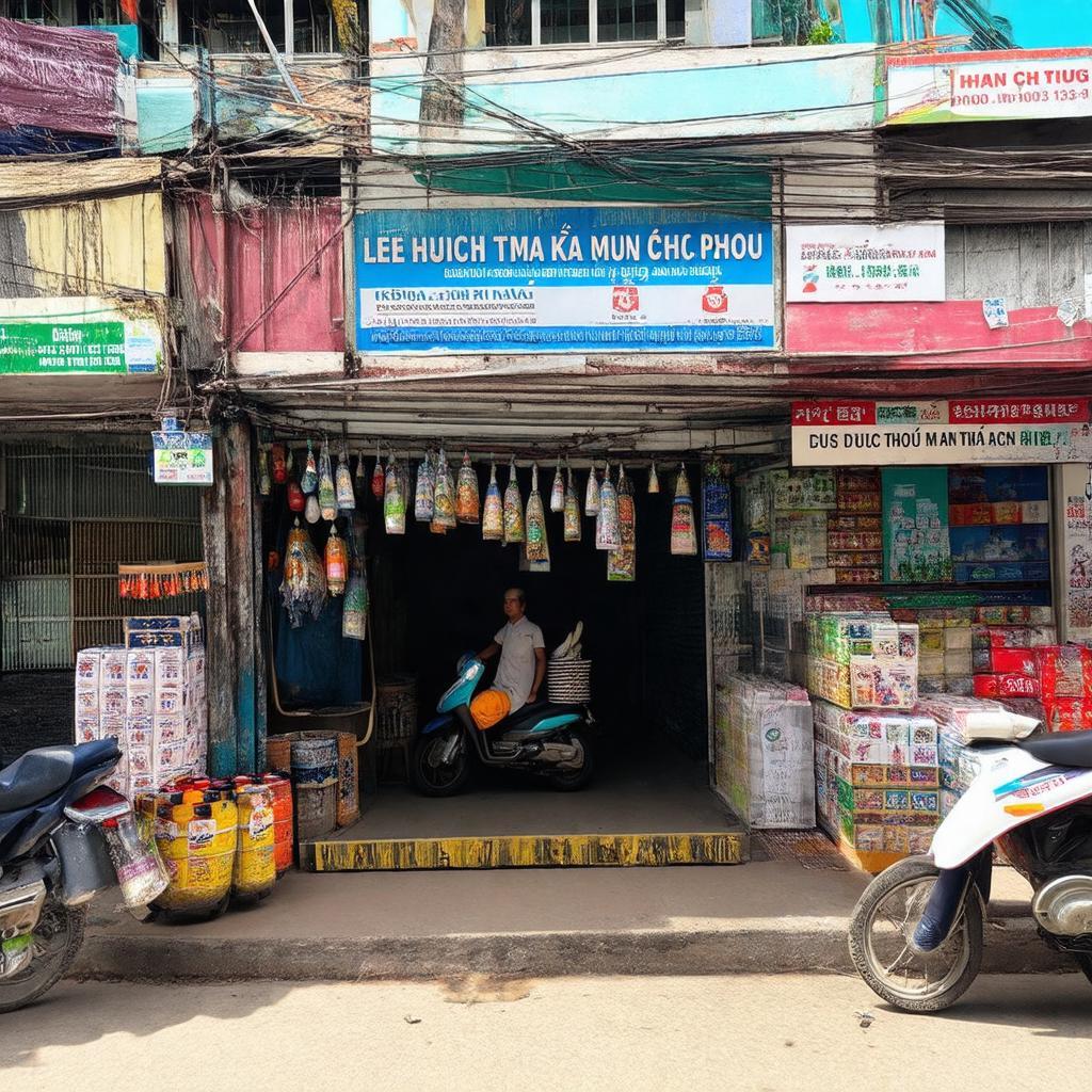 Hình ảnh một cửa hàng hoặc tiện ích công cộng phổ biến trên đường Lê Thúc Hoạch, quận Tân Phú, TP HCM, thể hiện sự đa dạng dịch vụ.
