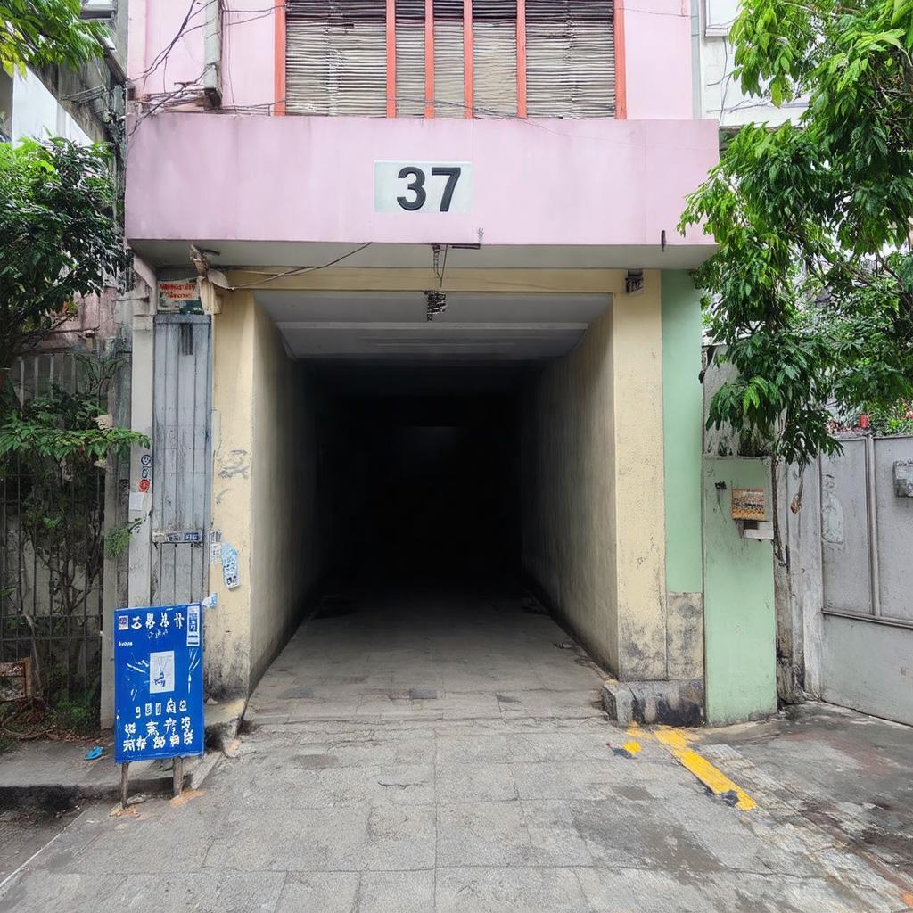 Lối vào ngõ 387 Vũ Tông Phan Khương Đình Thanh Xuân, dễ nhận biết