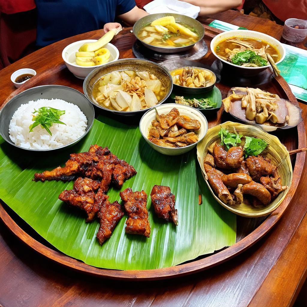 met lon man day dan nhieu mon dac san xu lang tai nha hang mai dich cau giay