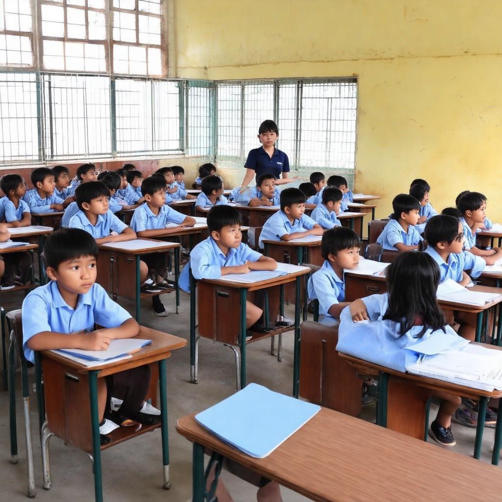 Bên trong lớp học Trường THPT Ninh Châu