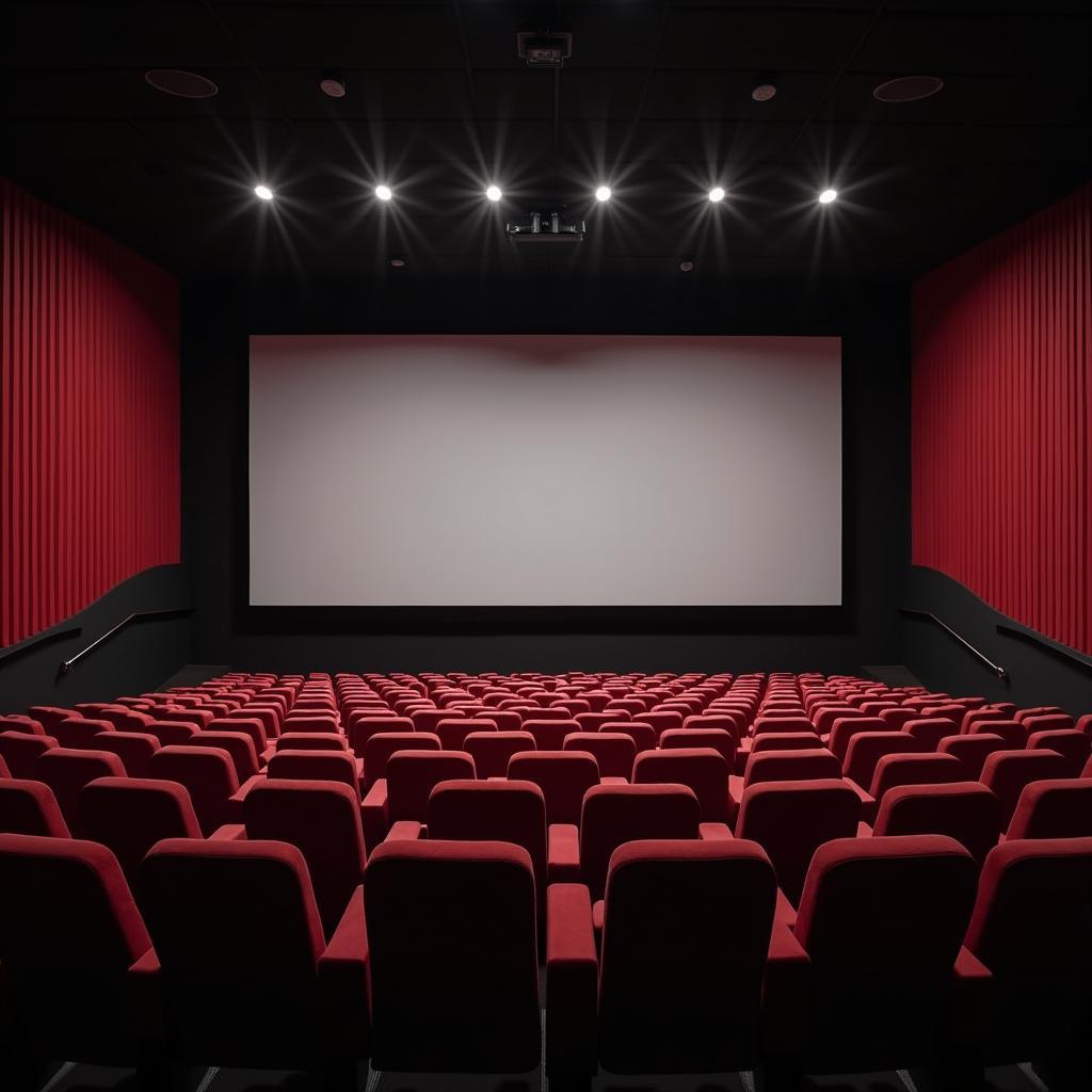 Bên trong rạp chiếu phim Lotte Cinema Huế tại Tầng 4 Big C Bà Triệu với màn hình lớn và ghế ngồi