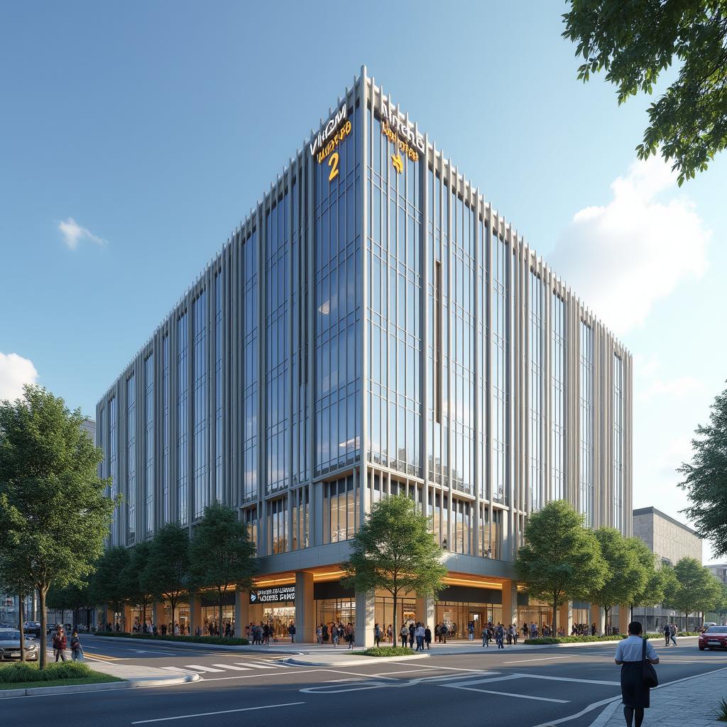 Toàn cảnh bên ngoài trung tâm thương mại Lotte Hà Đông tại Vincom Center.